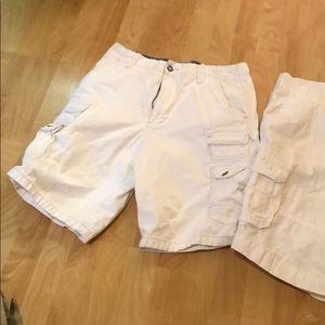 White cargo shorts
